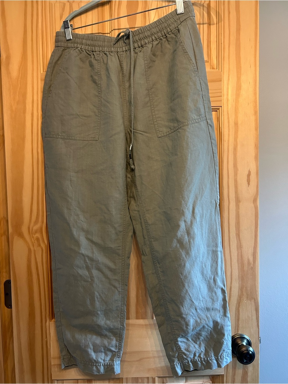 J.Crew M Sage Linen Lyocell Crop Pants Drawstring Re-Imagined